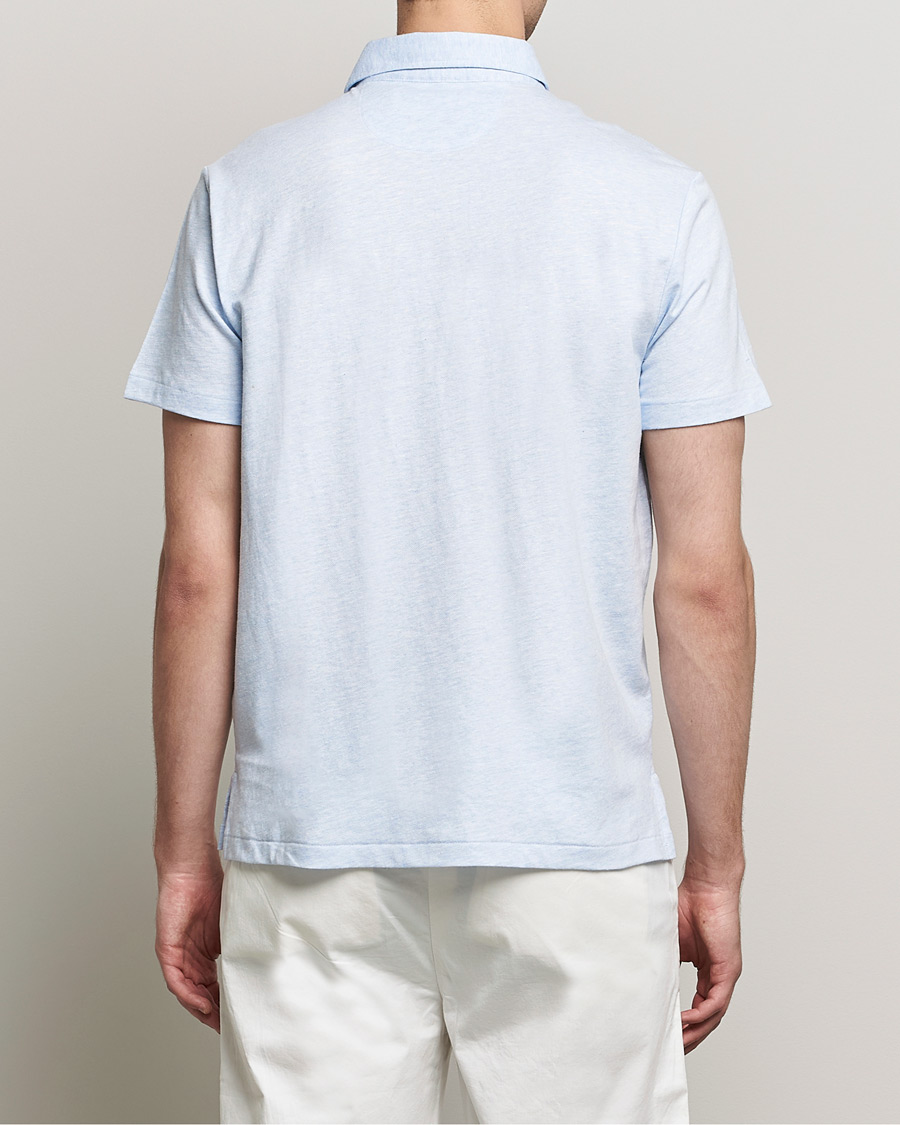 Herren | Poloshirts | Polo Ralph Lauren | Custom Slim Fit Cotton/Linen Polo Elite Blue Heather