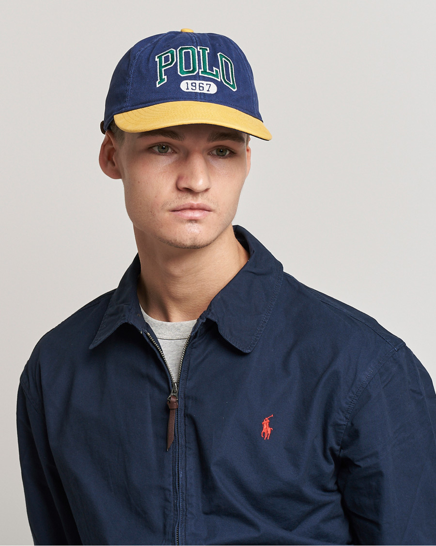 Herren | Polo Ralph Lauren Retro Cotton/Twill Cap Newport Navy/Gold | Polo Ralph Lauren | Retro Cotton/Twill Cap Newport Navy/Gold