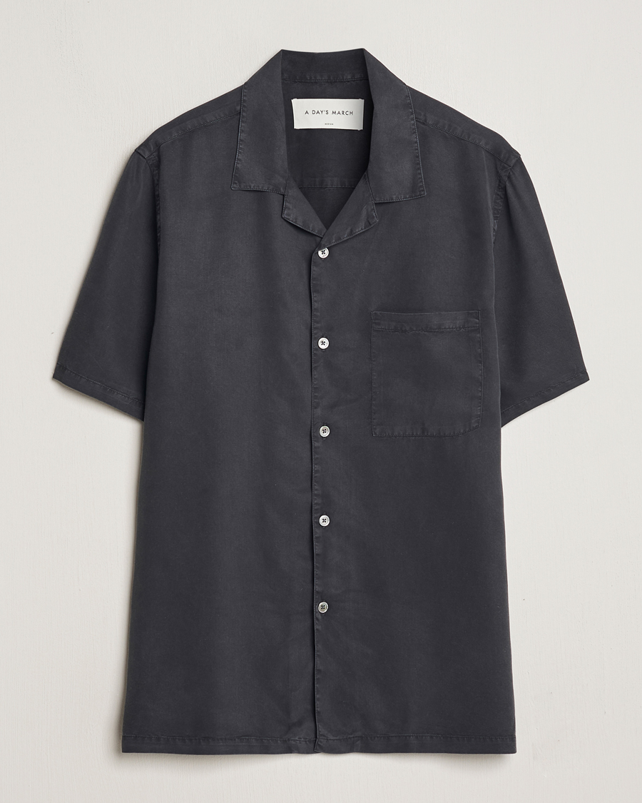 Herren | Hemden | A Day's March | Yamu Lyocell Shirt Off Black