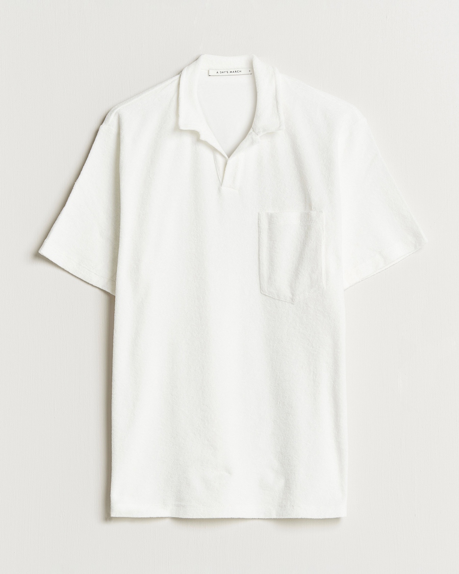 Herren | Poloshirts | A Day's March | Terry Polo White