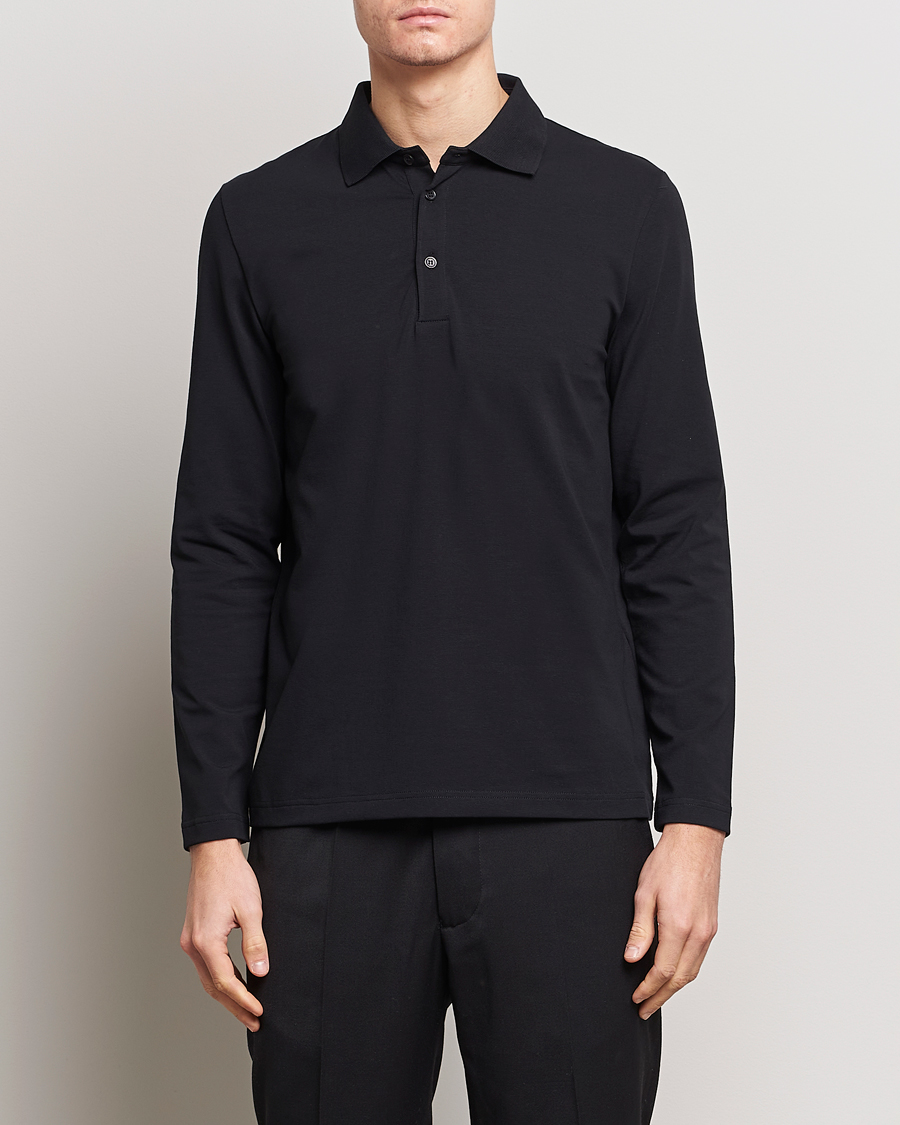 Herren | Langarm-Poloshirts | Filippa K | Luke Lycra Poloshirt Black