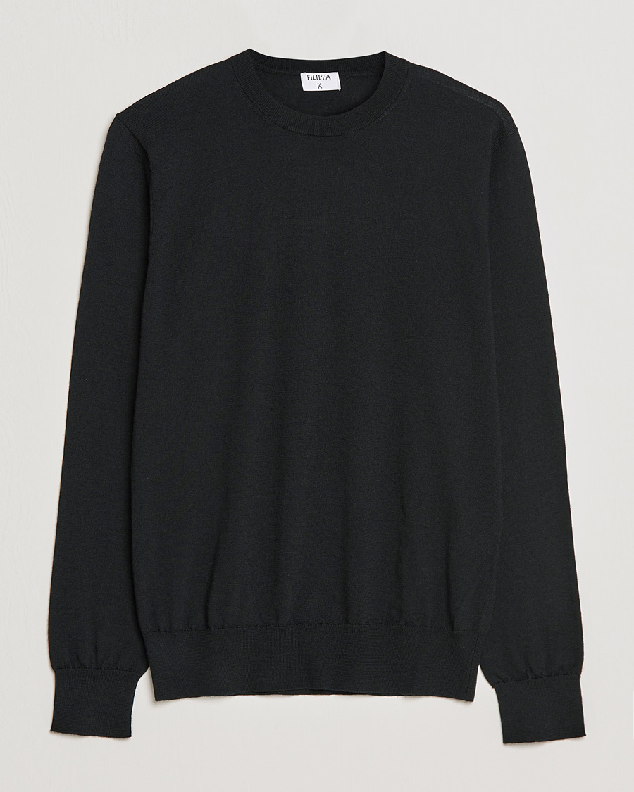 Herren | Pullover | Filippa K | Merino Round Neck Sweater Black