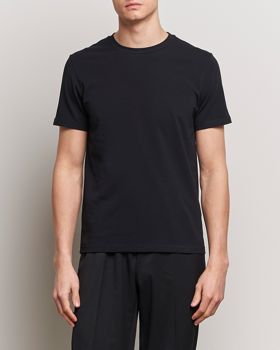 Herren | Schwartze t-shirts | Filippa K | Soft Lycra Tee Black