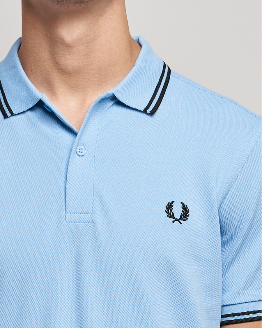 Herren | Poloshirts | Fred Perry | Twin Tip Polo Sky Blue Black