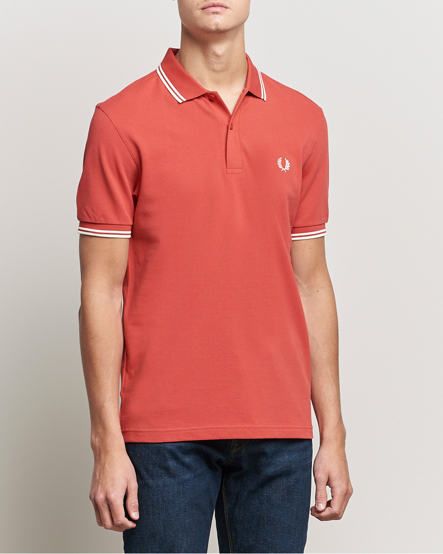 Herren | Poloshirts | Fred Perry | Twin Tip Polo Washed Red