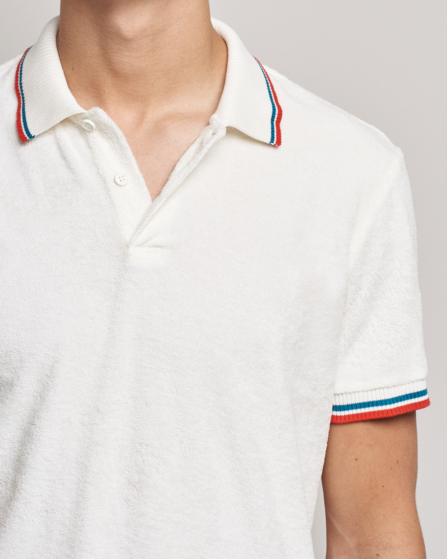 Herren | Poloshirts | Orlebar Brown | Jarrett Towelling Striped Tipping Polo White Sand
