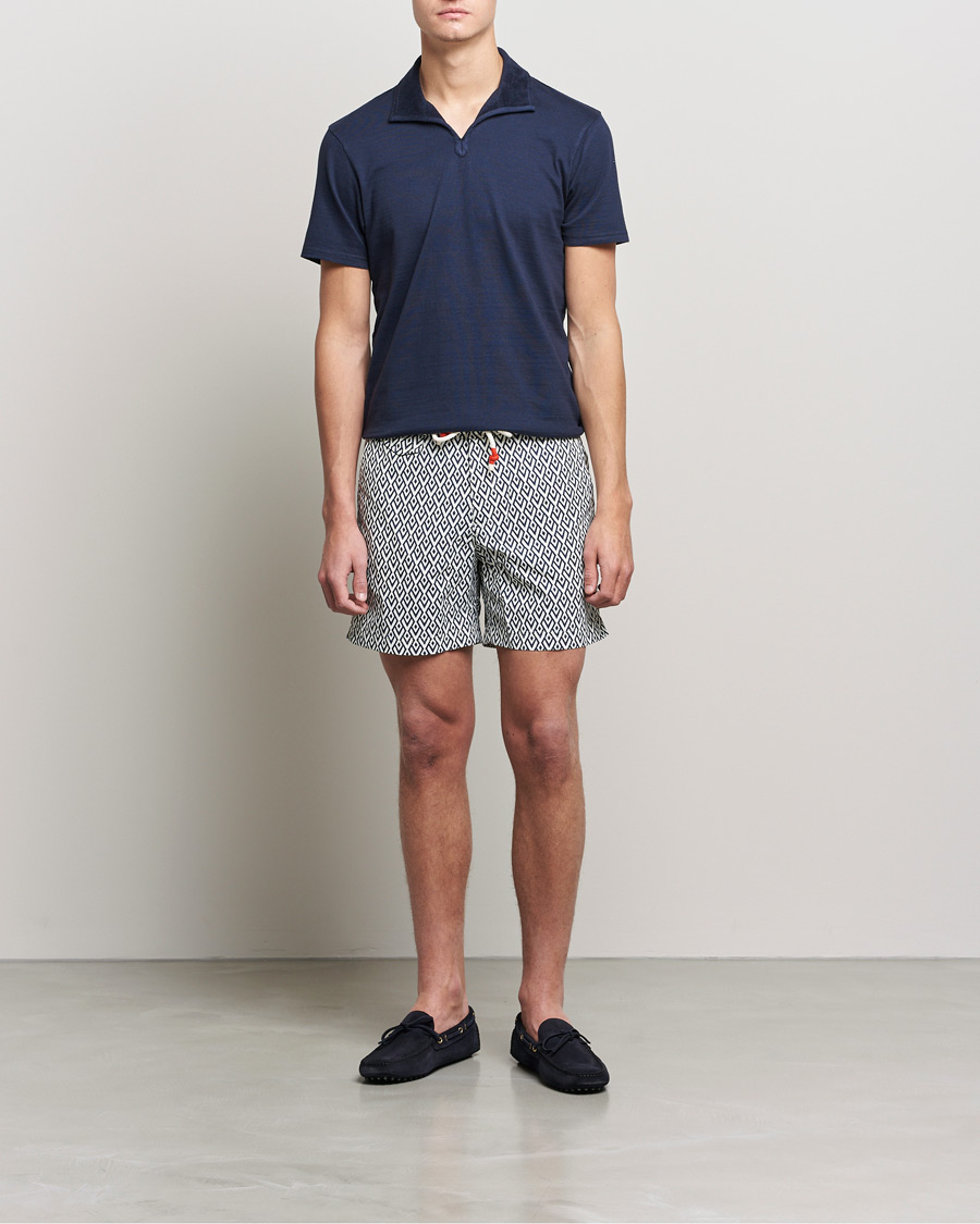 Herren | Poloshirts | Orlebar Brown | Albert GD Towelling Trim Polo Night Iris