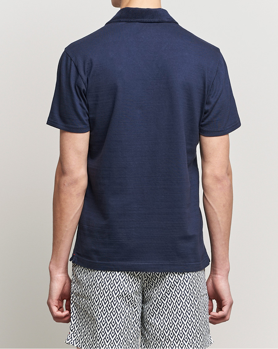 Herren | Poloshirts | Orlebar Brown | Albert GD Towelling Trim Polo Night Iris