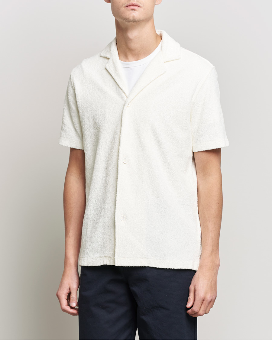 Herren | Hemden | Orlebar Brown | Howell Short Sleeve light Towelling Shirt White Sand