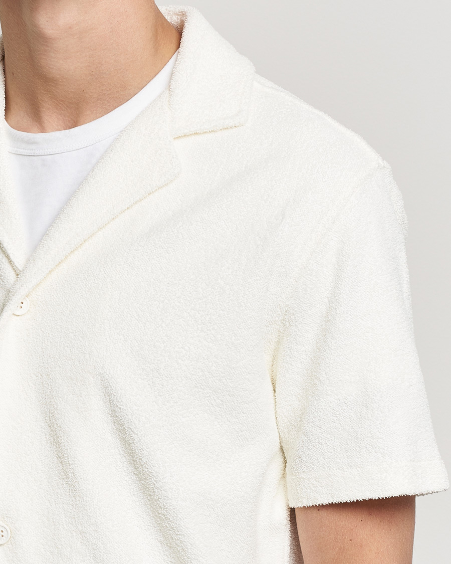 Herren | Hemden | Orlebar Brown | Howell Short Sleeve light Towelling Shirt White Sand