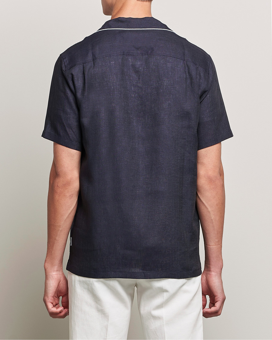 Herren | Hemden | Orlebar Brown | Hibbert Short Sleeve Linen Shirt Navy