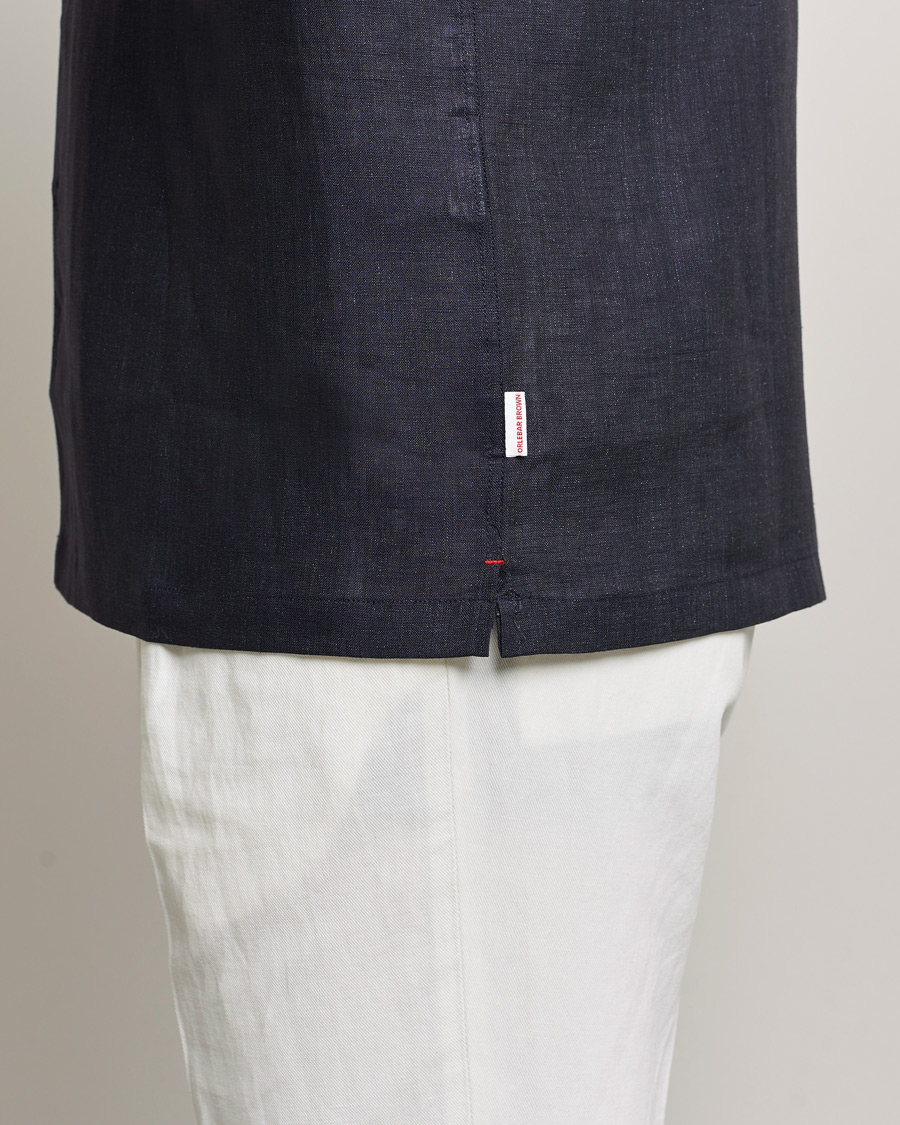 Herren | Hemden | Orlebar Brown | Hibbert Short Sleeve Linen Shirt Navy
