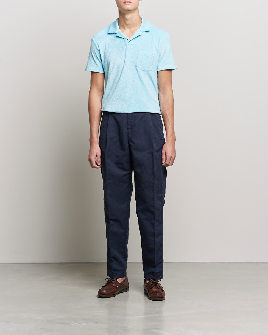Herren | Hosen | Orlebar Brown | Dunmore Linen/Cotton Trousers Night Iris