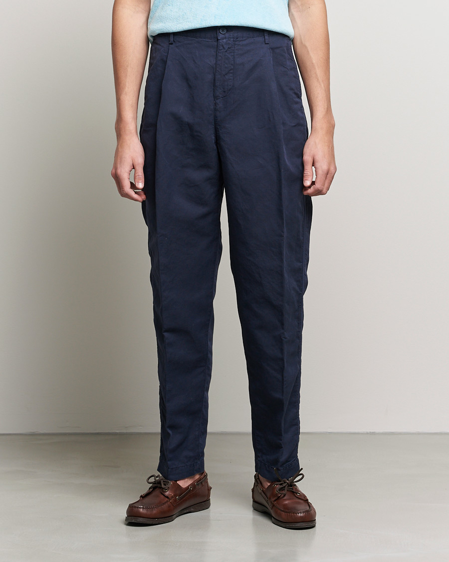 Herren | Hosen | Orlebar Brown | Dunmore Linen/Cotton Trousers Night Iris