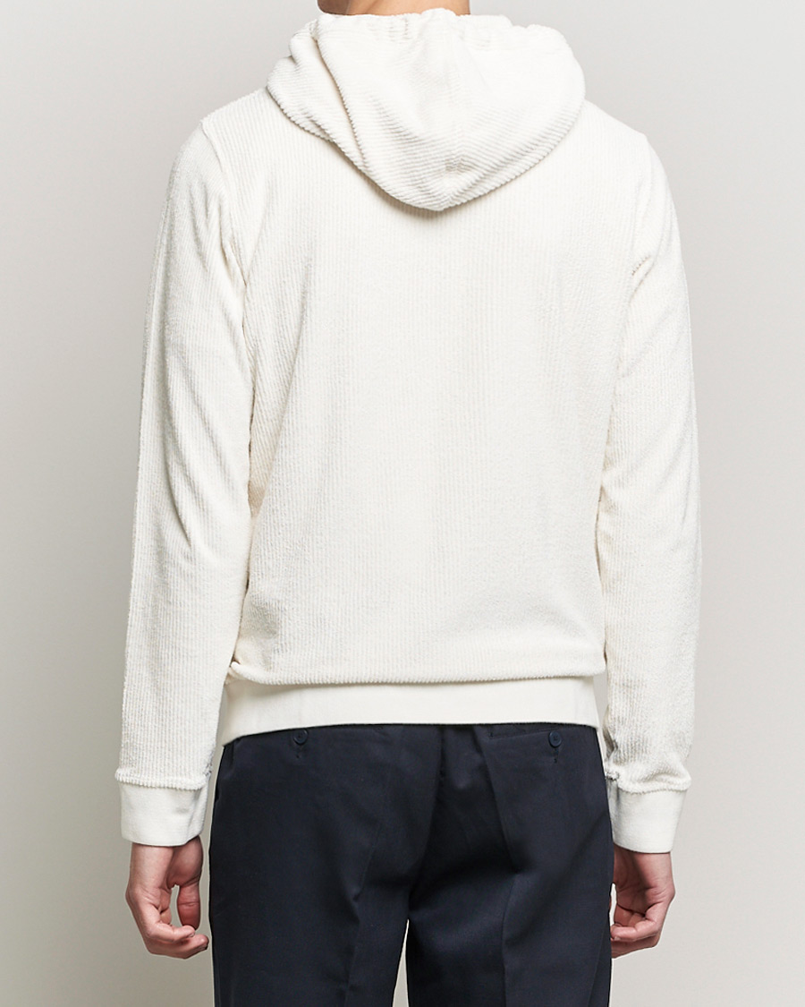 Herren | Pullover | Orlebar Brown | Matthers DN Towelling Racked Zip Hood White Sand