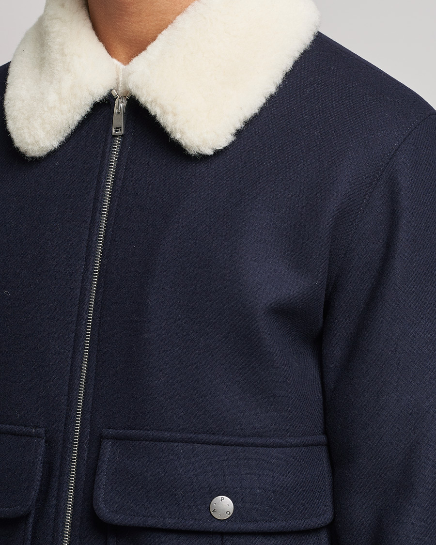 Herren | Jacken | A.P.C. | Ben Shearling Bomber Jacket Navy