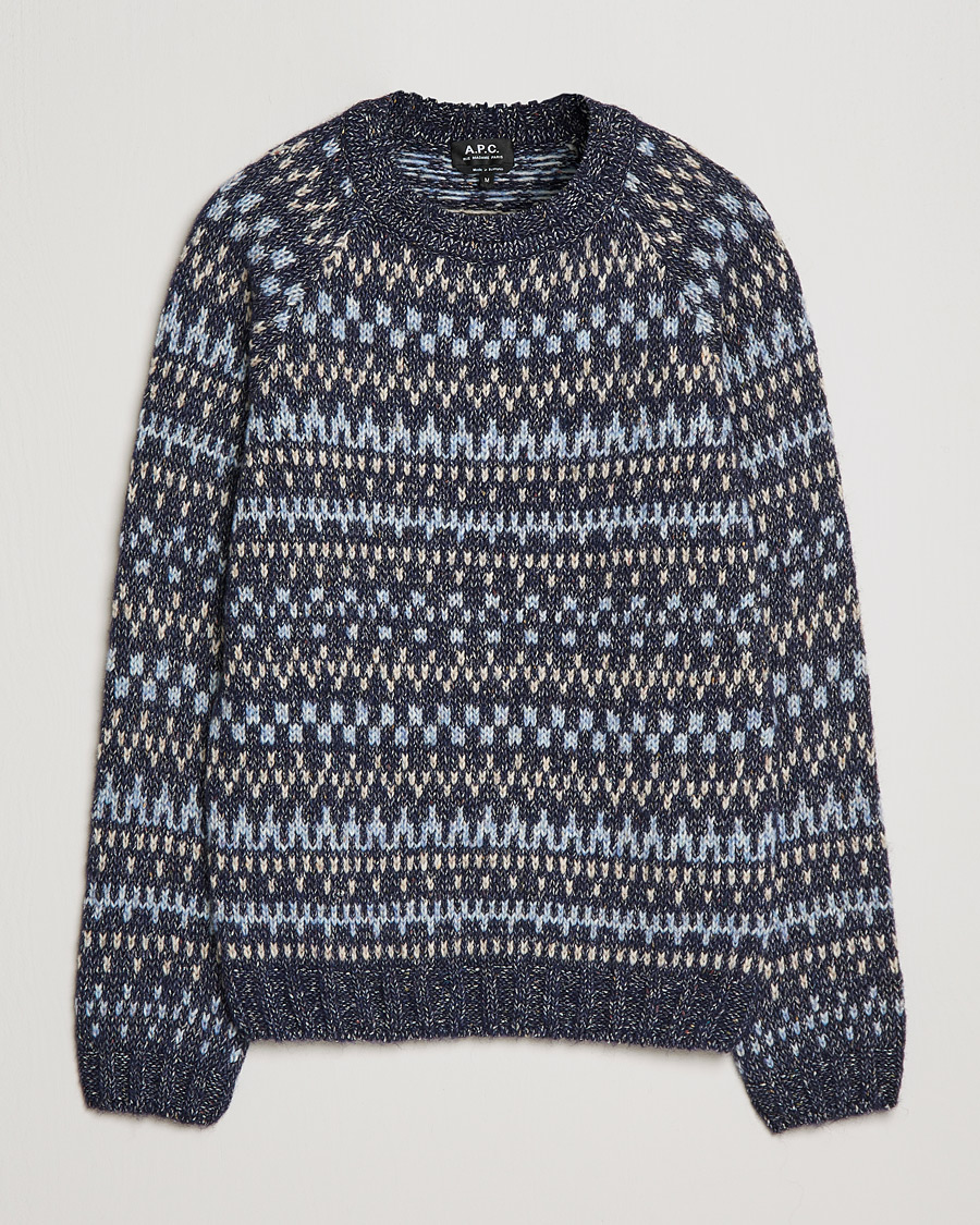 Herren | Pullover | A.P.C. | Leonard Jacquard Pullover Blue Heather