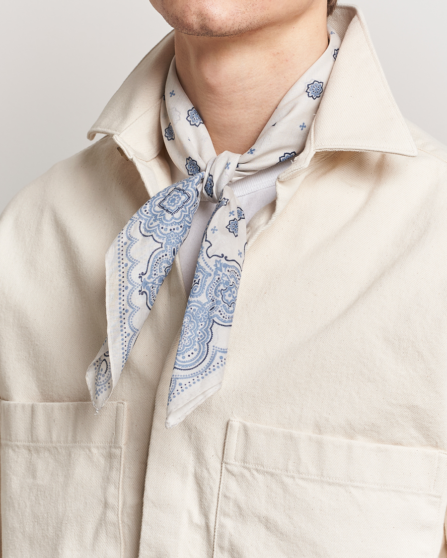 Herren | Amanda Christensen Cotton Voilé Printed Medallion Bandana Cream | Amanda Christensen | Cotton Voilé Printed Medallion Bandana Cream