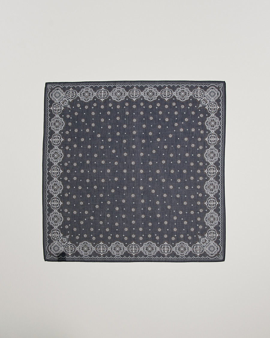 Herren | Amanda Christensen Cotton Voilé Printed Medallion Bandana Navy | Amanda Christensen | Cotton Voilé Printed Medallion Bandana Navy
