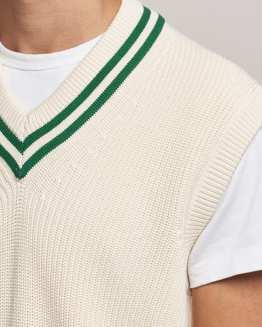 Herren | Pullover | GANT | Ribbed Cricket Knitted Slipover Creme