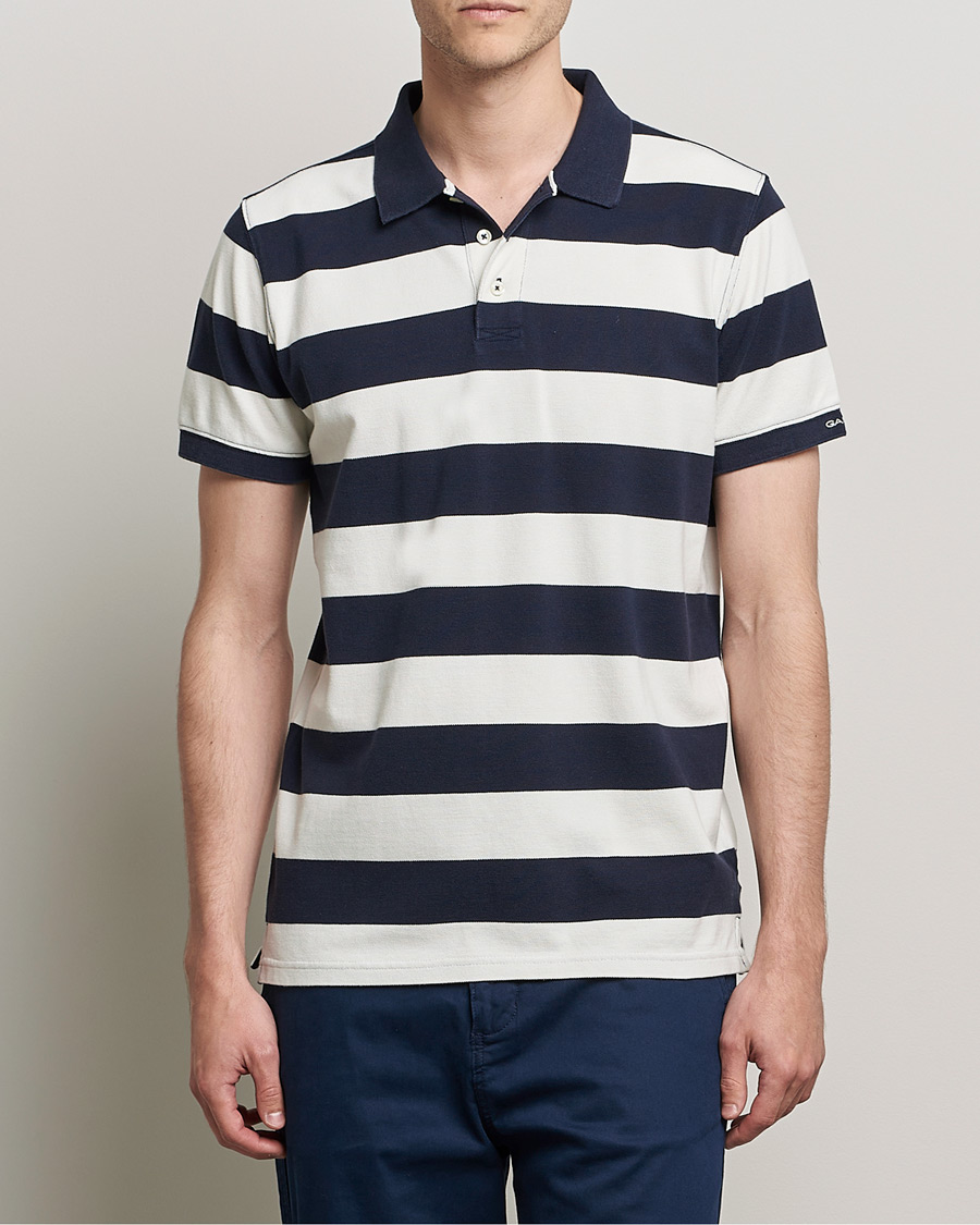 Herren | Poloshirts | GANT | Barstriped Polo Navy/White