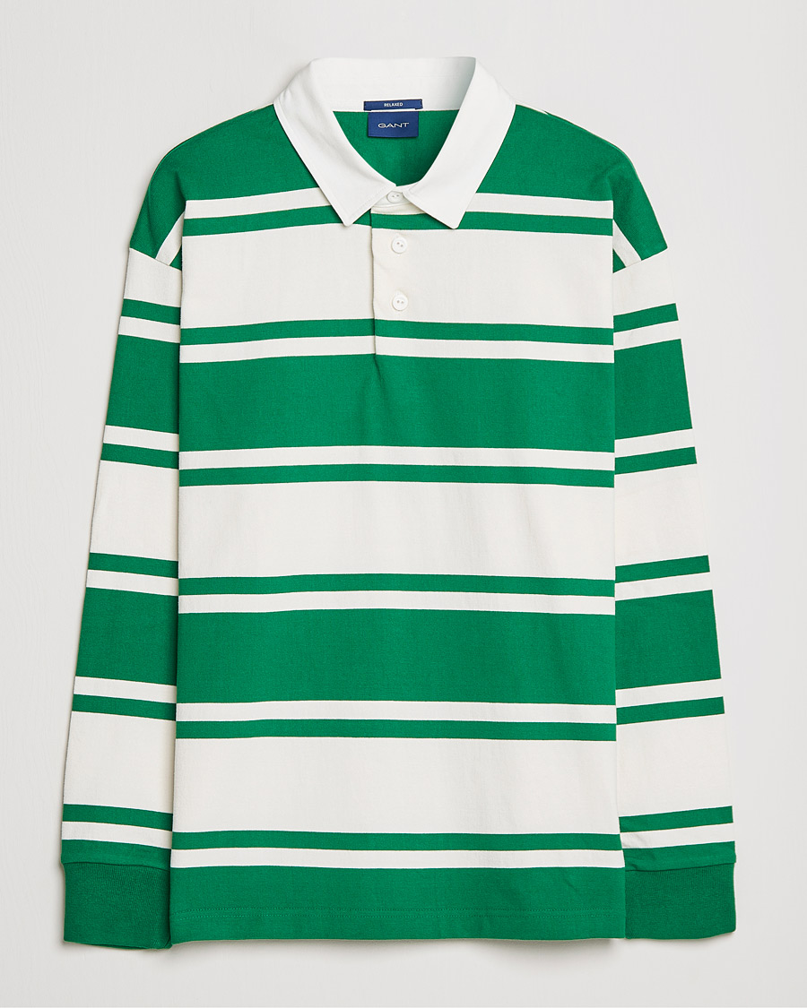 Herren | Pullover | GANT | Barstriped Heavy Rugger Green/White