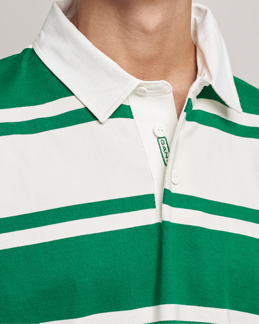 Herren | Pullover | GANT | Barstriped Heavy Rugger Green/White
