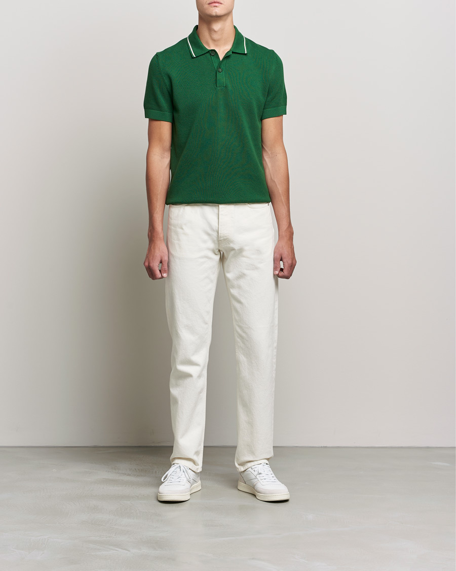 Herren | Poloshirts | GANT | Textured Knitted Polo Forest Green