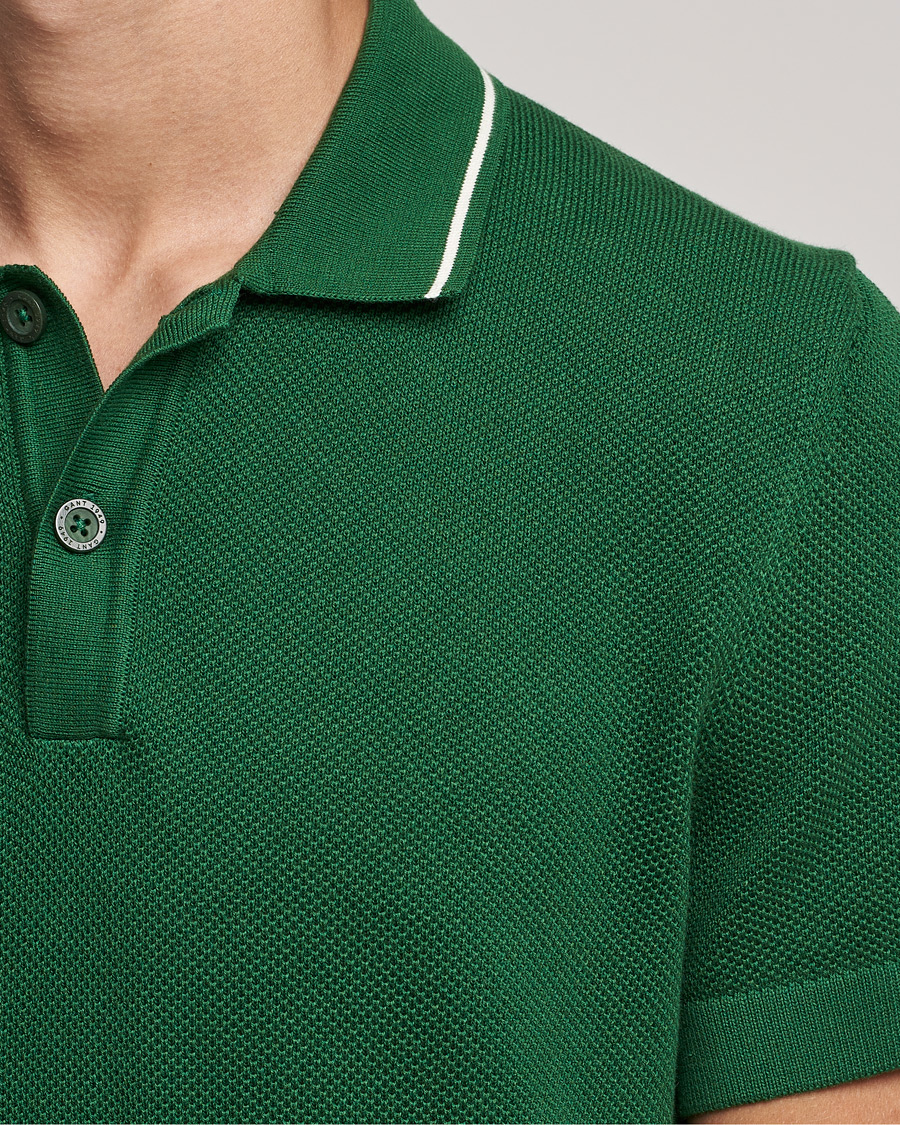 Herren | Poloshirts | GANT | Textured Knitted Polo Forest Green