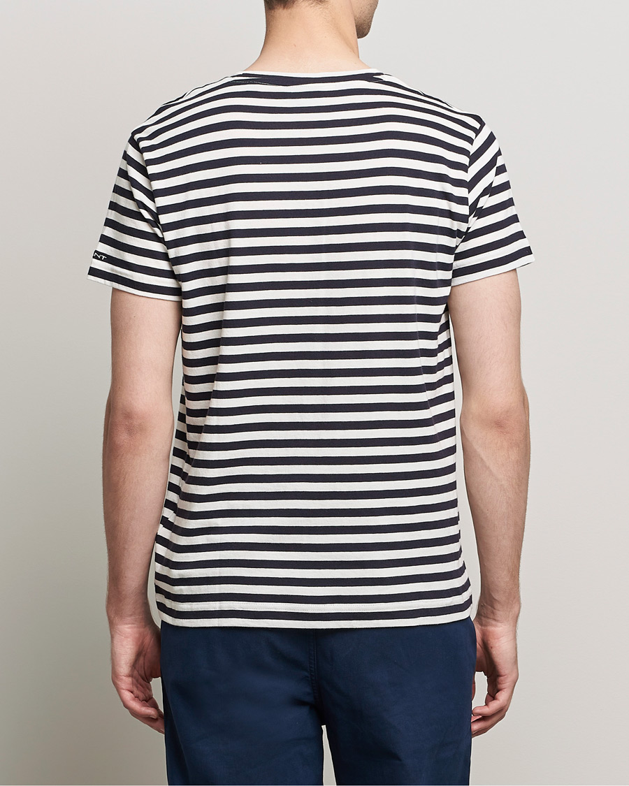 Herren | T-Shirts | GANT | Striped Crew Neck Tee Evening Blue