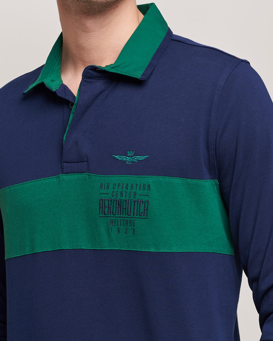 Herren | Pullover | Aeronautica Militare | Long Sleeve Polo Blu Navy