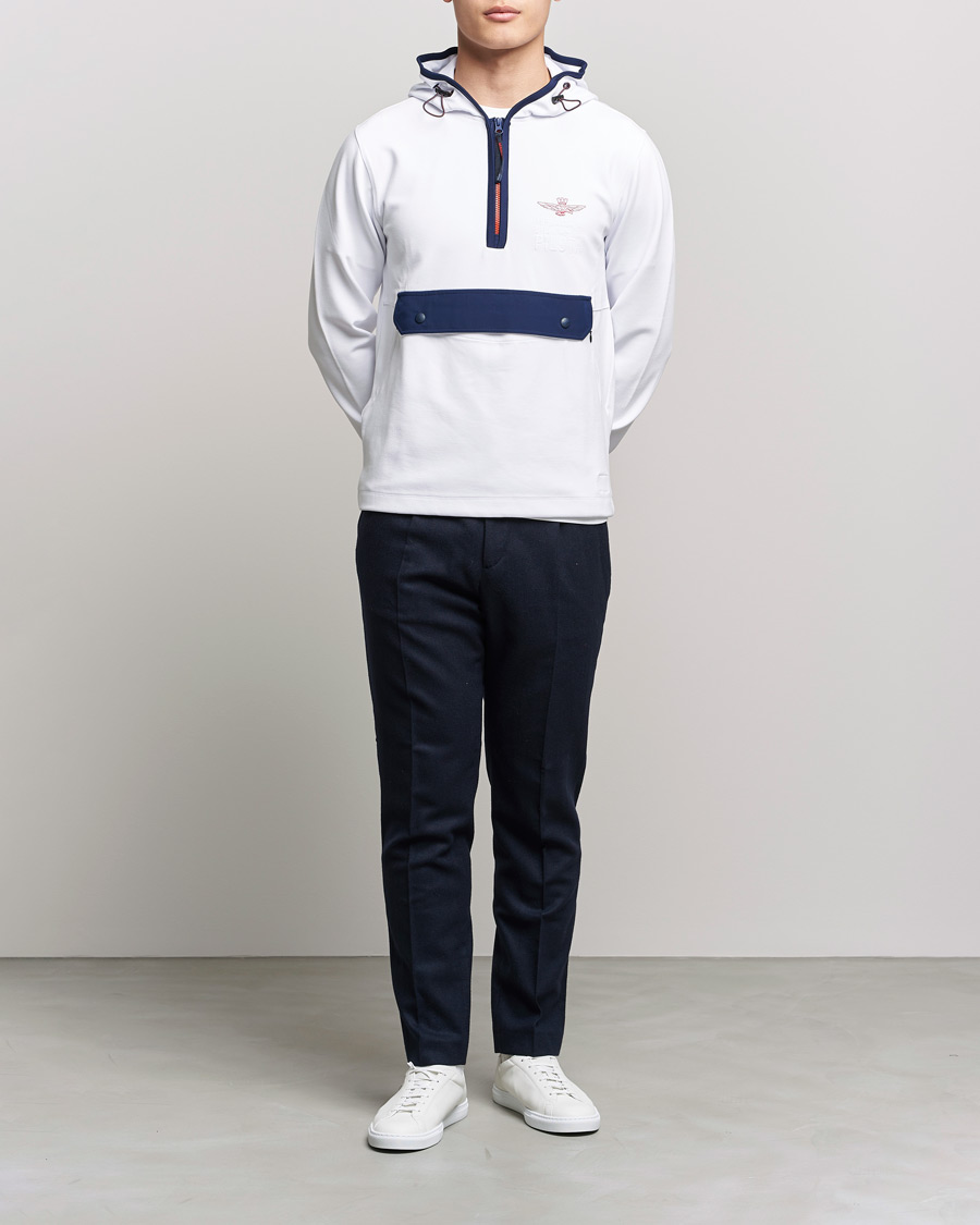 Herren | Pullover | Aeronautica Militare | Half Zip Hoodie Off White