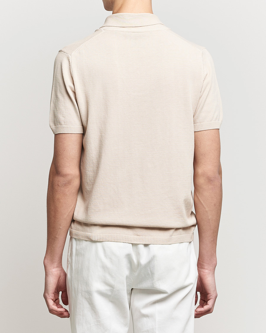 Herren | Poloshirts | Oscar Jacobson | Rollo GD Shawl Collar Cotton Polo Beige