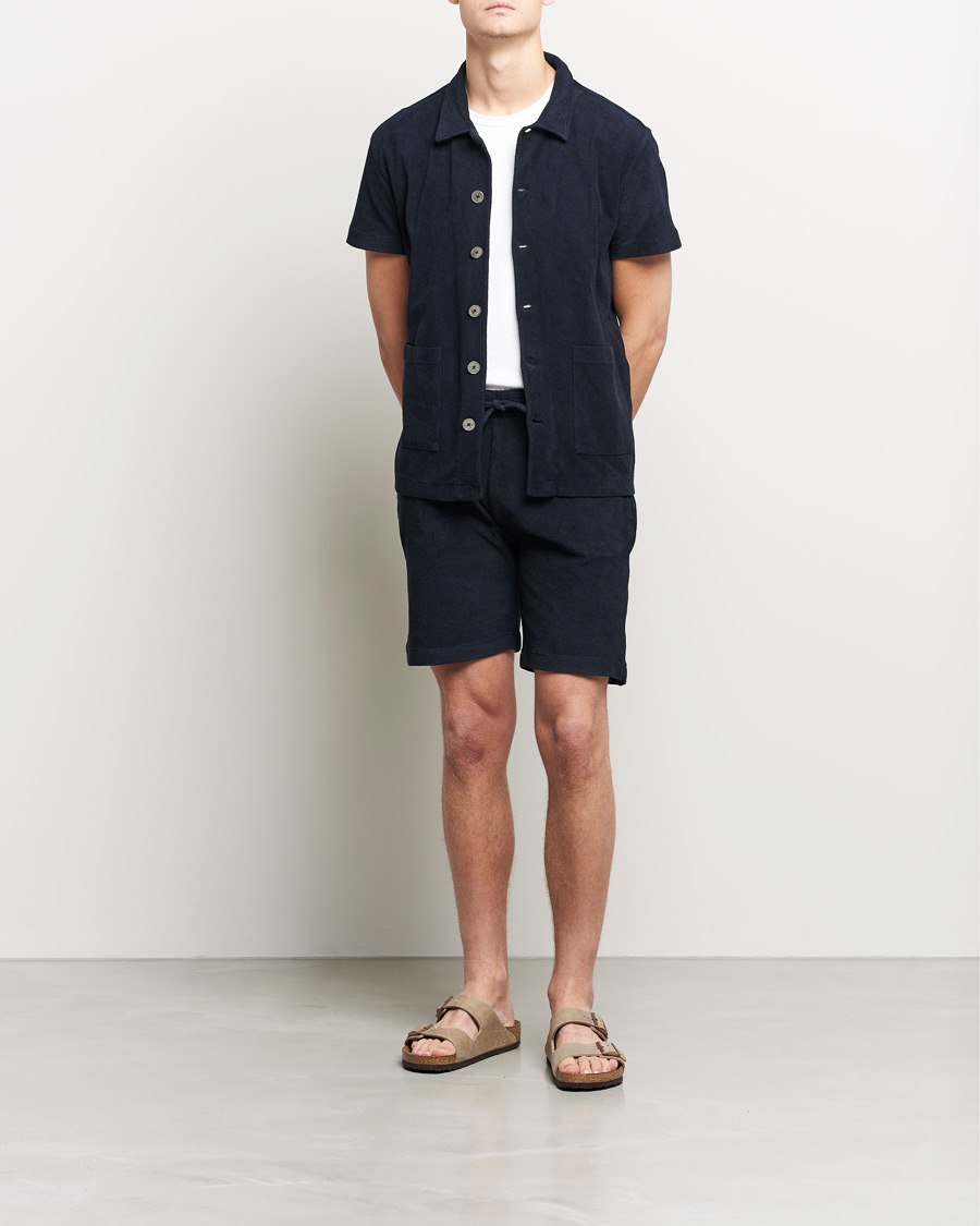 Herren | Poloshirts | Oscar Jacobson | Alwin Terry Short Sleeve Safari Polo Night Blue