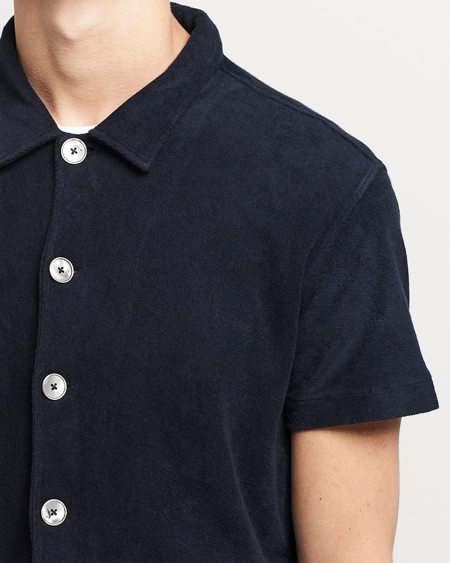 Herren | Poloshirts | Oscar Jacobson | Alwin Terry Short Sleeve Safari Polo Night Blue