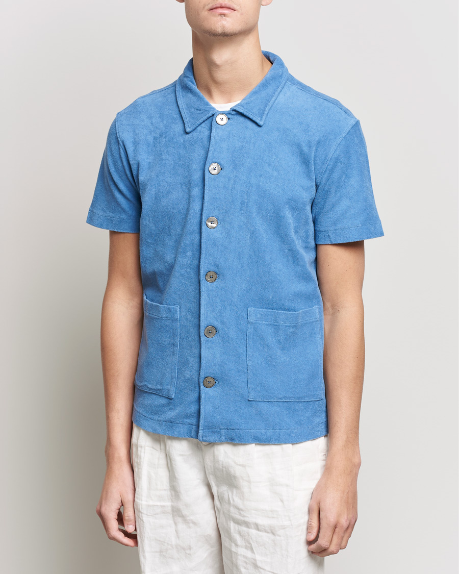 Herren | Poloshirts | Oscar Jacobson | Alwin Terry Short Sleeve Safari Polo Blue