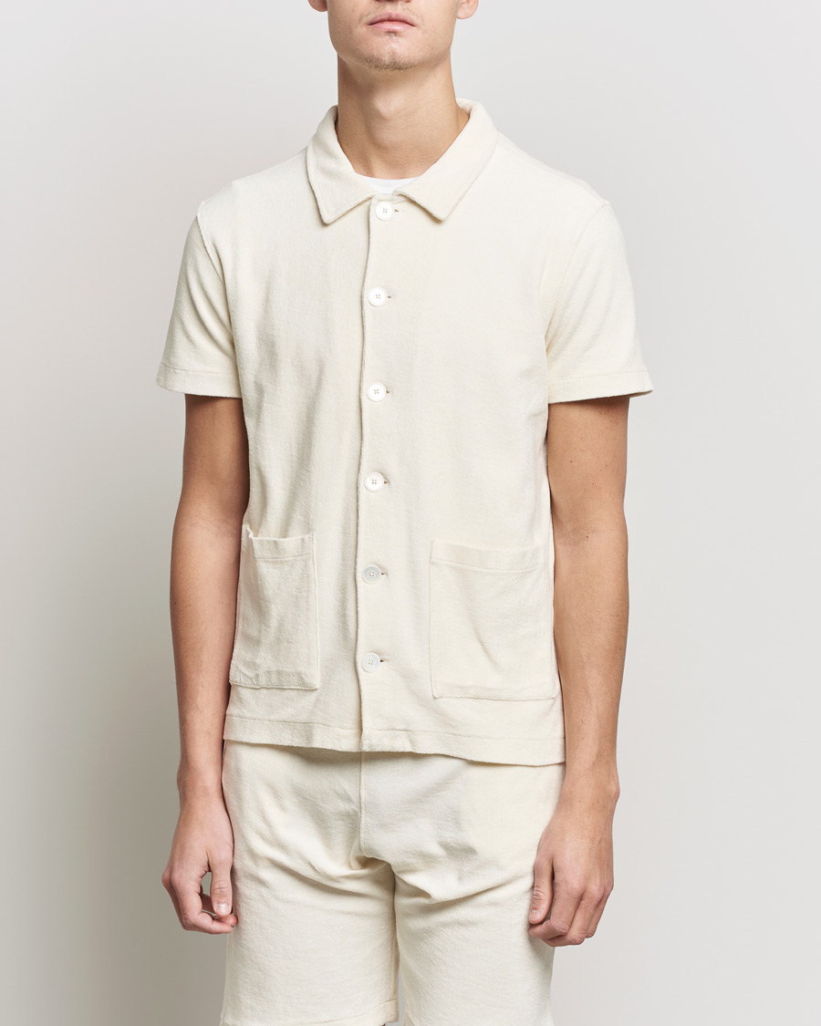 Herren | Poloshirts | Oscar Jacobson | Alwin Terry Short Sleeve Safari Polo Creme
