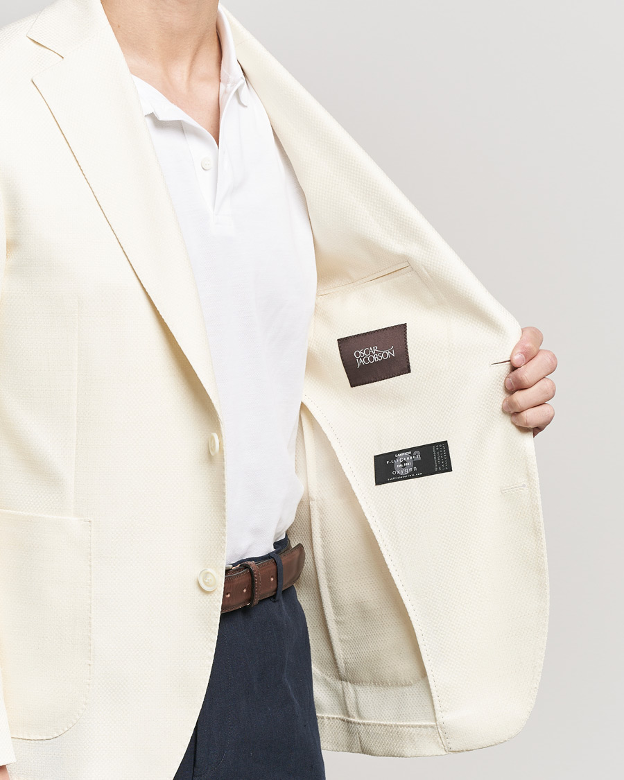 Herren | Sakkos | Oscar Jacobson | Ferry Merino/Silk Patch Pocket Blazer Creme