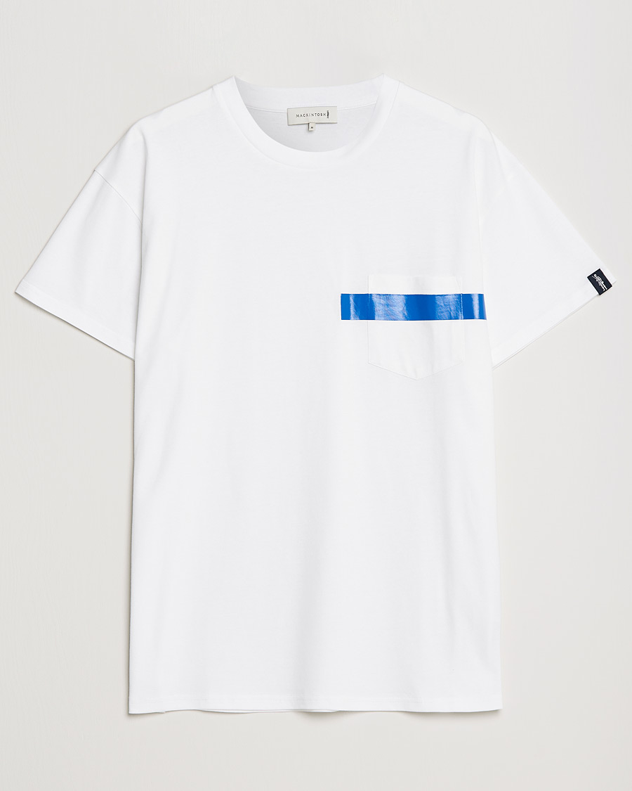 Herren | T-Shirts | Mackintosh | Stripe Print Plain Tee White