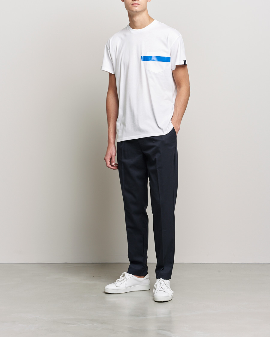 Herren | T-Shirts | Mackintosh | Stripe Print Plain Tee White