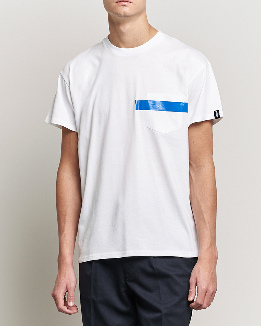Herren | T-Shirts | Mackintosh | Stripe Print Plain Tee White