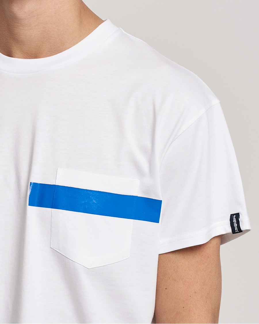 Herren | T-Shirts | Mackintosh | Stripe Print Plain Tee White