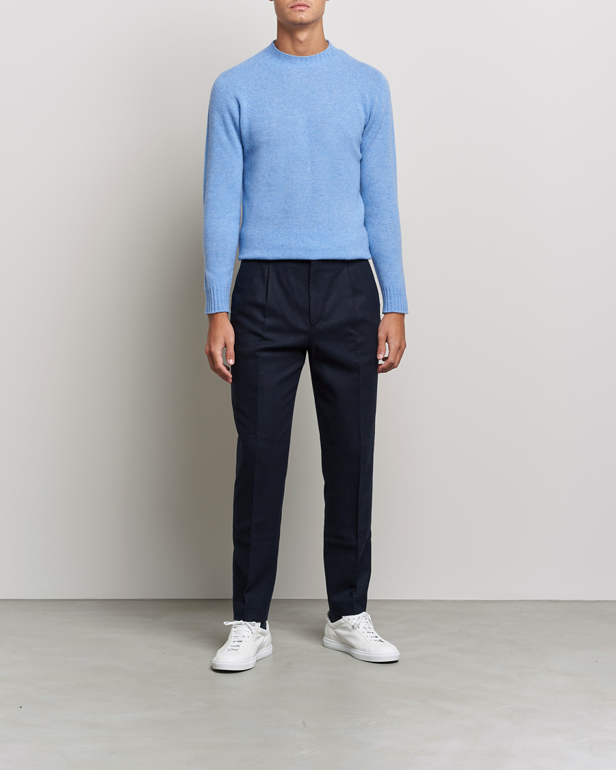 Herren | Pullover | Altea | Wool/Cashmere Crew Neck Sweater Light Blue
