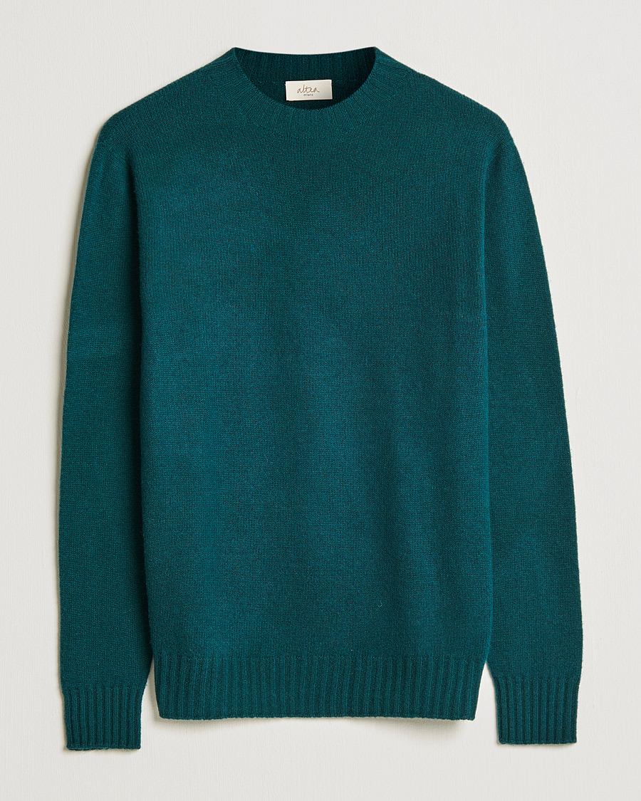 Herren | Pullover | Altea | Wool/Cashmere Crew Neck Sweater Bottle Green