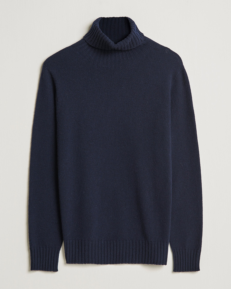 Herren | Pullover | Altea | Wool/Cashmere Turtleneck Sweater Navy