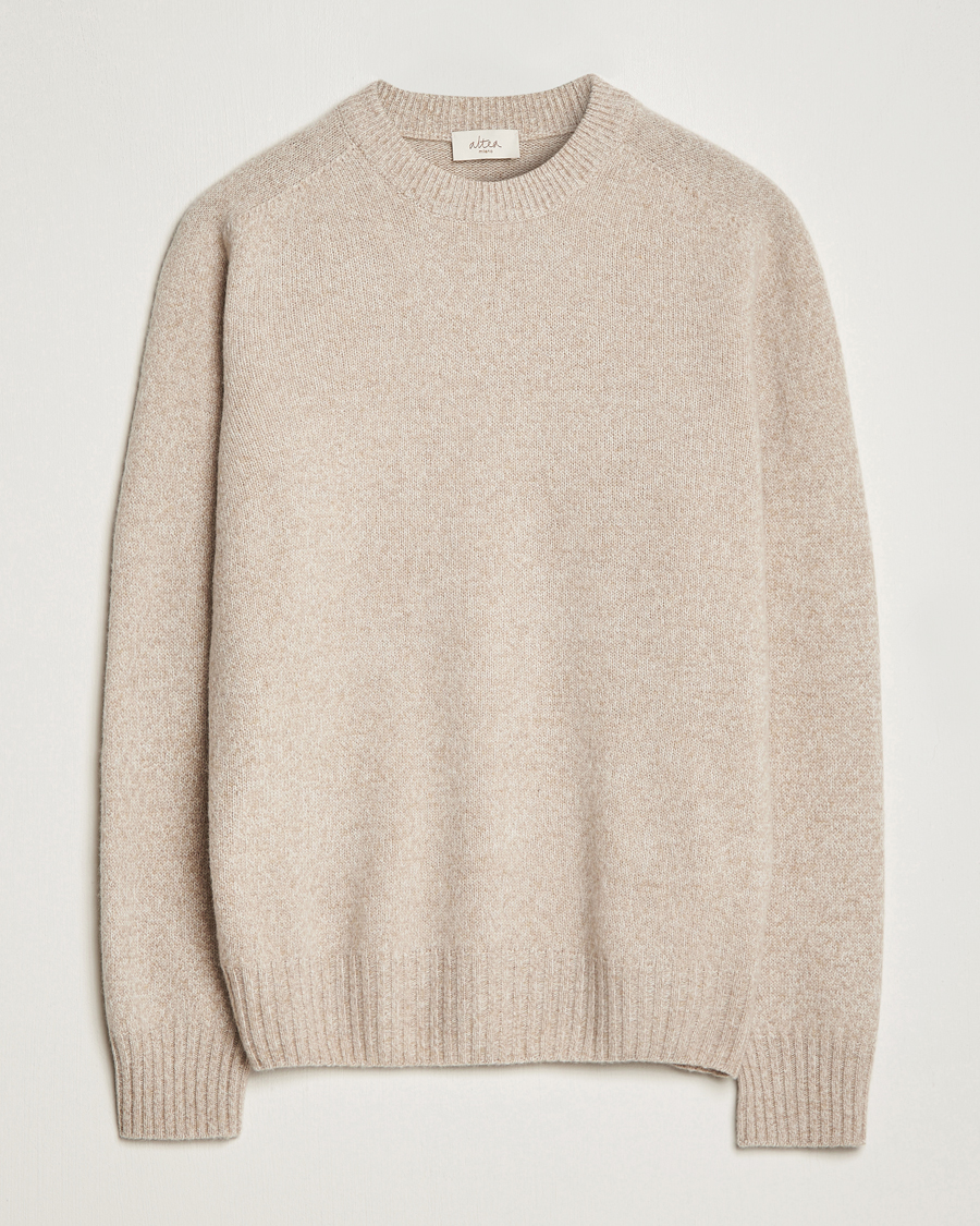 Herren | Pullover | Altea | Wool/Cashmere Crew Neck Pullover Beige Melange
