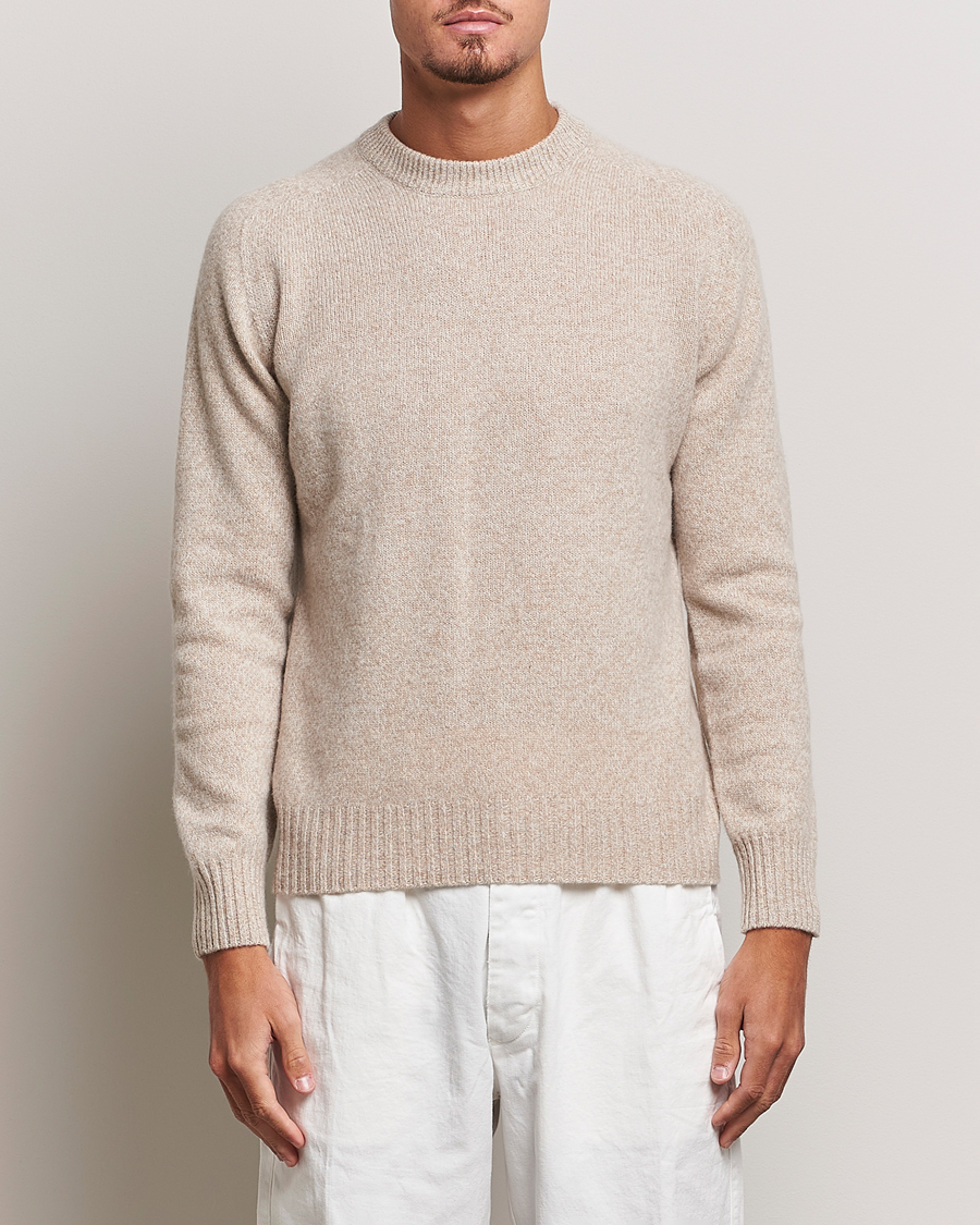 Herren | Pullover | Altea | Wool/Cashmere Crew Neck Pullover Beige Melange