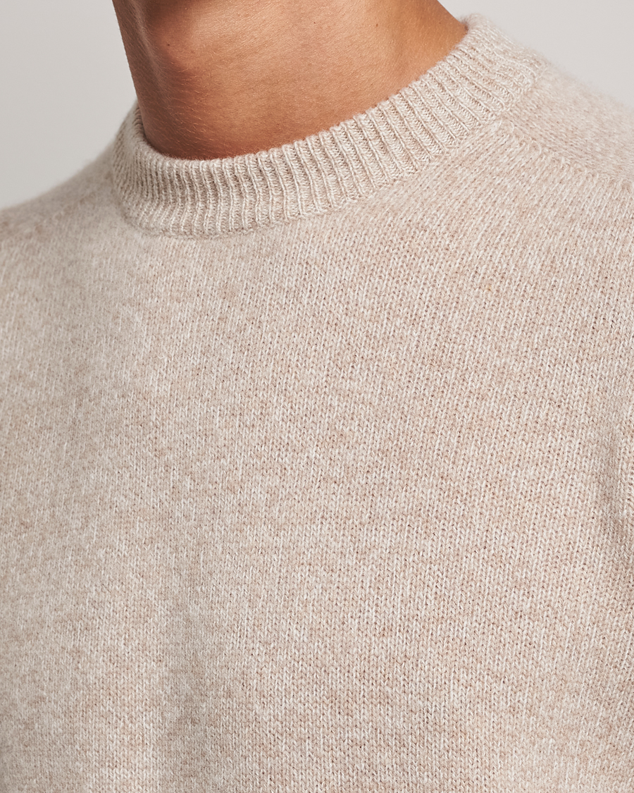 Herren | Pullover | Altea | Wool/Cashmere Crew Neck Pullover Beige Melange