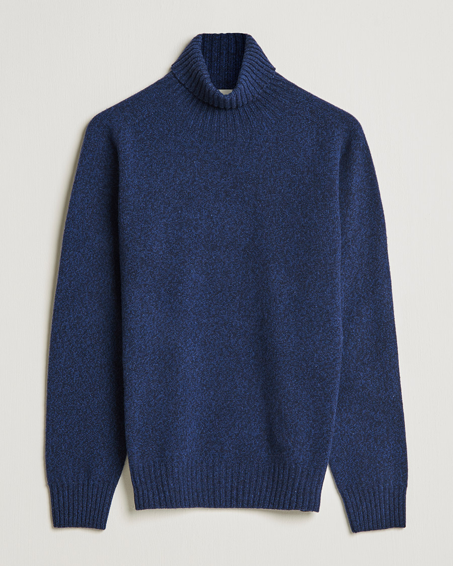 Herren | Pullover | Altea | Cashmere Mouline Rollneck Navy Melange