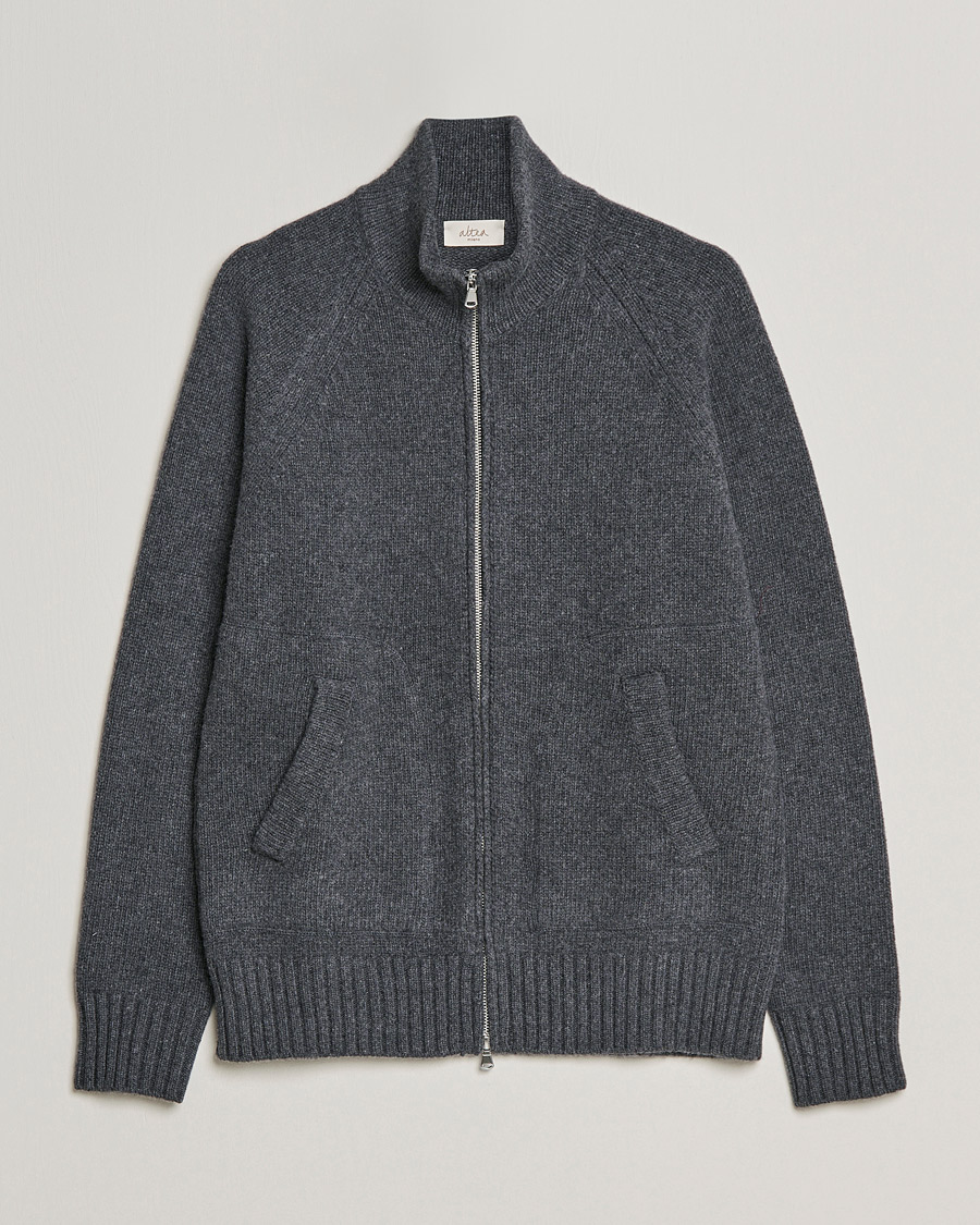 Herren | Pullover | Altea | Wool Zip Jacket Grey Melange